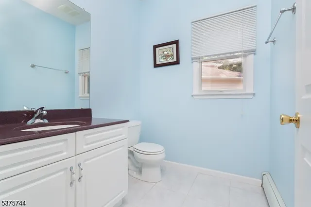 a bathroom with a toilet a sink and mirror