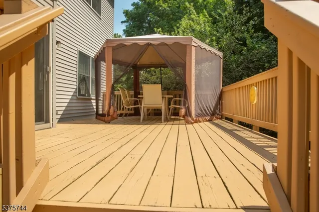 a view of wooden deck