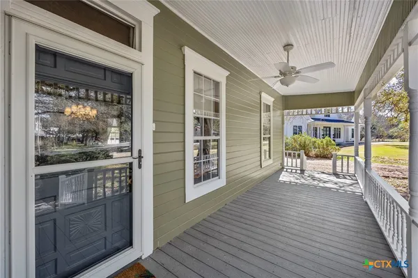 a view of a house with a porch