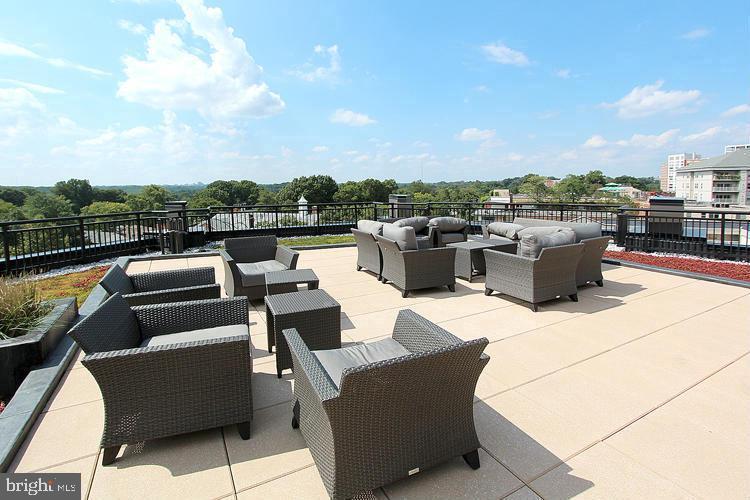 8005 13th Street, Unit 201 Silver Spring, MD 20910 - Photo 17 of 28 a view of a roof deck with couches and potted plants