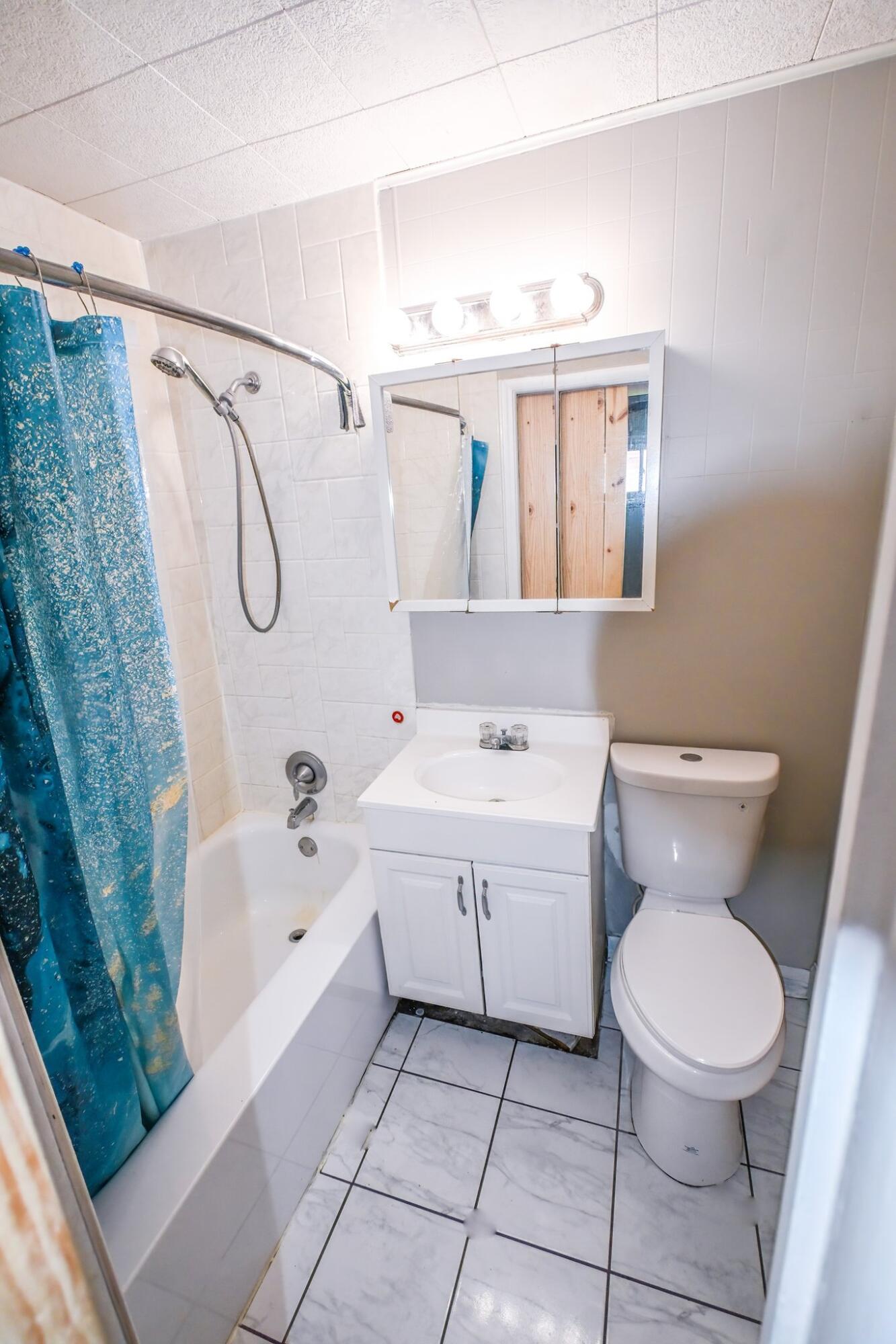 7828 Chestnut Avenue Hammond, IN 46324 - Photo 12 of 23 a bathroom with a sink a toilet and shower