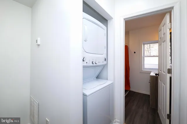 a room with a washer and dryer