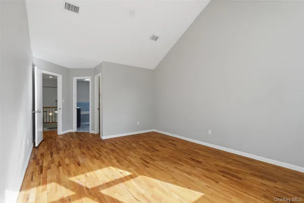 a view of a room with closet and bathroom