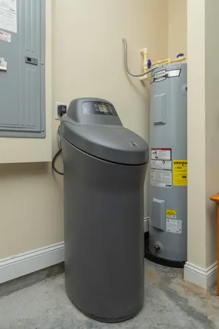 an aerial view of a house with outdoor space