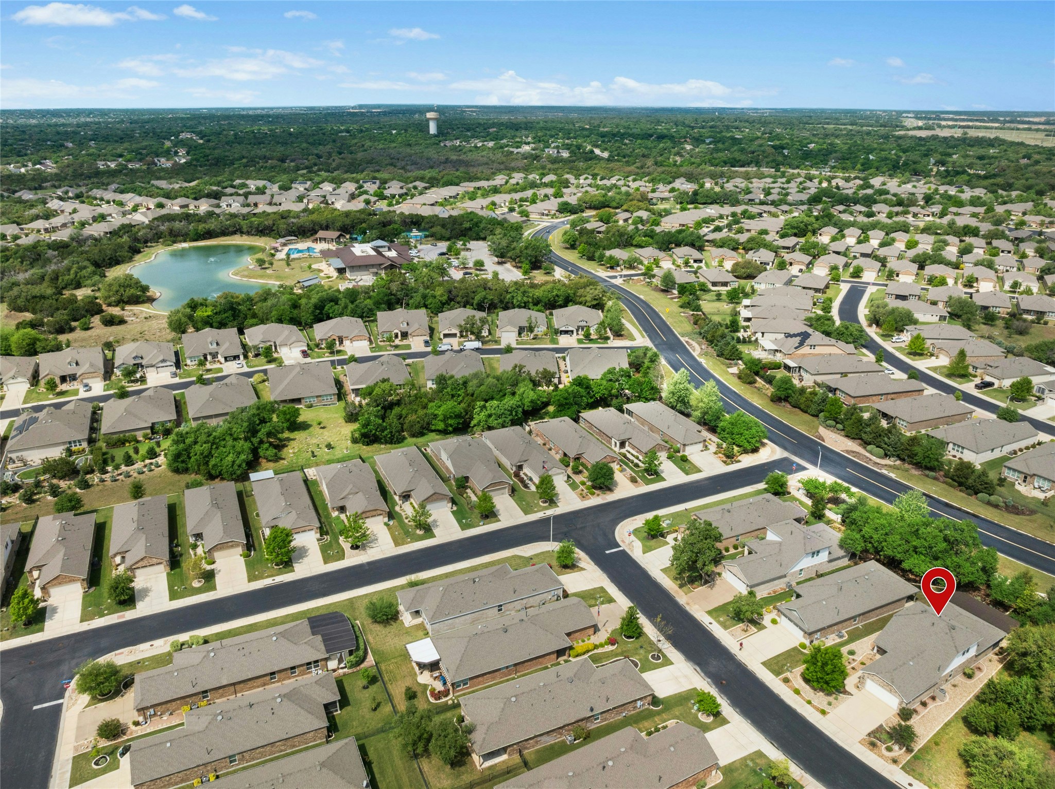 407 Fannin Court Georgetown, TX 78633 - Photo 34 of 40 an aerial view of residential houses with city view