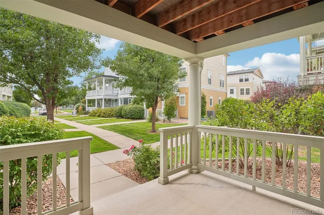 a view of a porch with a yard