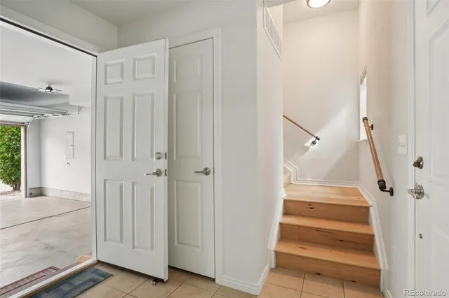 a view of an entryway with staircase