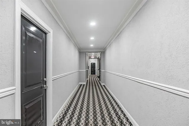 a view of hallway with stairs