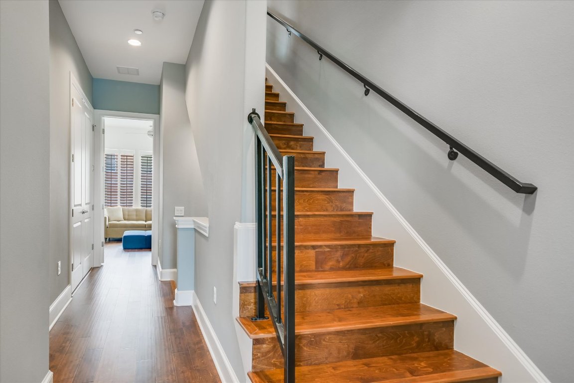 1023 Juniper Street Austin, TX 78702 - Photo 19 of 31 a view of entryway and hall with wooden floor