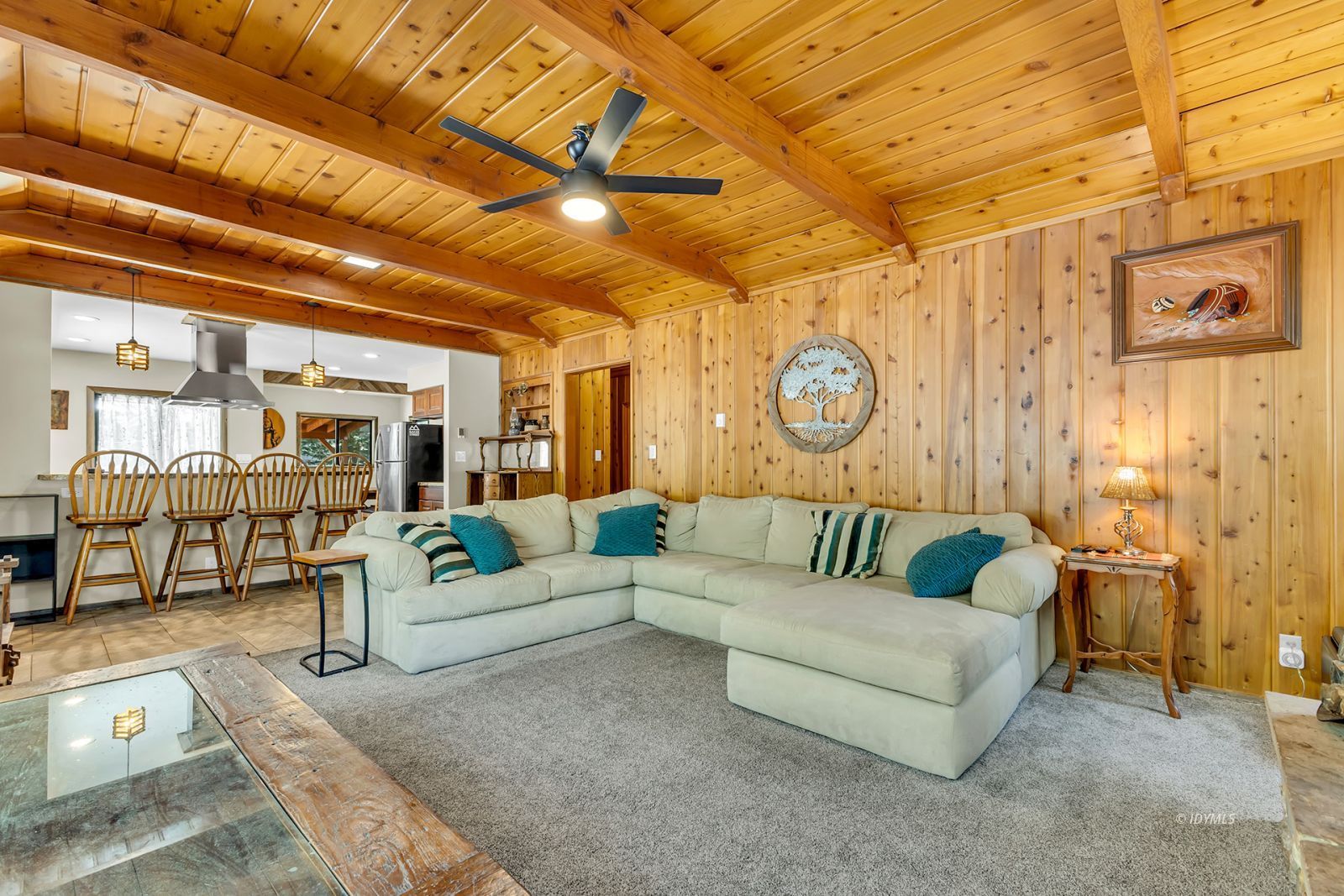 55175 John Muir Road, Unit CALIFO Idyllwild, CA 92549 - Photo 10 of 51 Wrap-around sofa + bar chairs