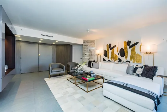 a living room with furniture