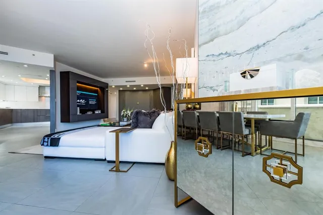 a living room with furniture