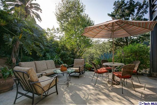 a view of a chairs in a patio