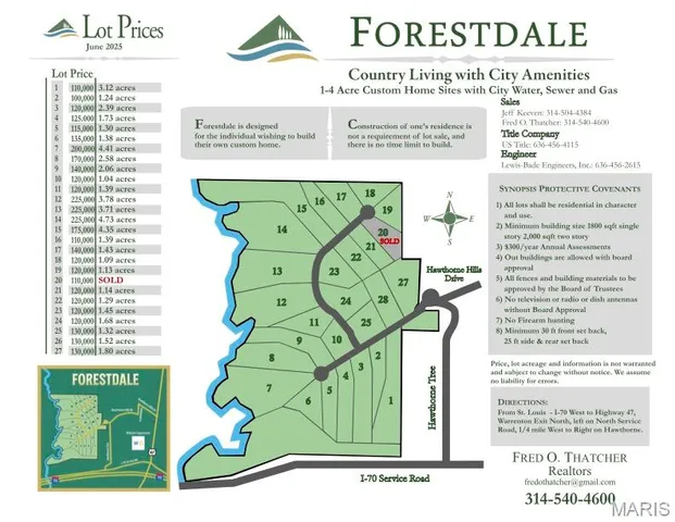 $110,000 | Lot 1 Hawthorn Hills Drive, Warrenton, MO 63383