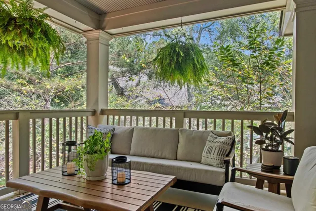 a outdoor living room with furniture