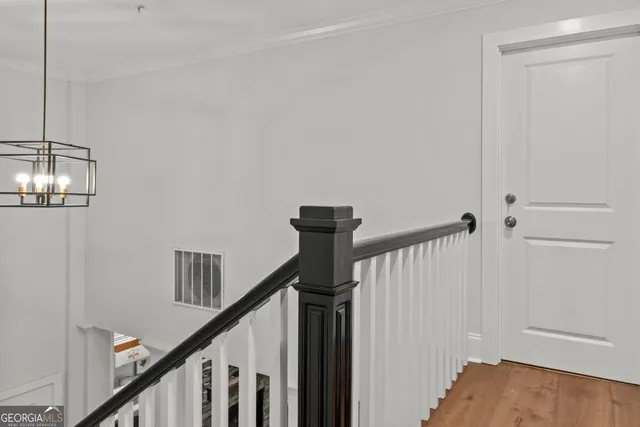 a view of a hallway with closet