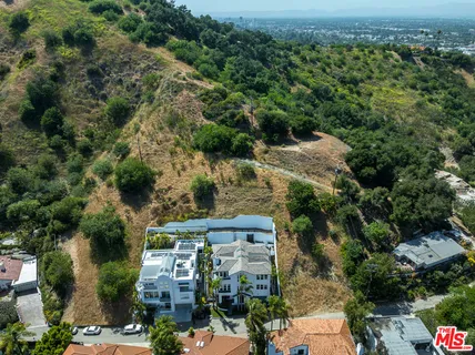 an aerial view of a building