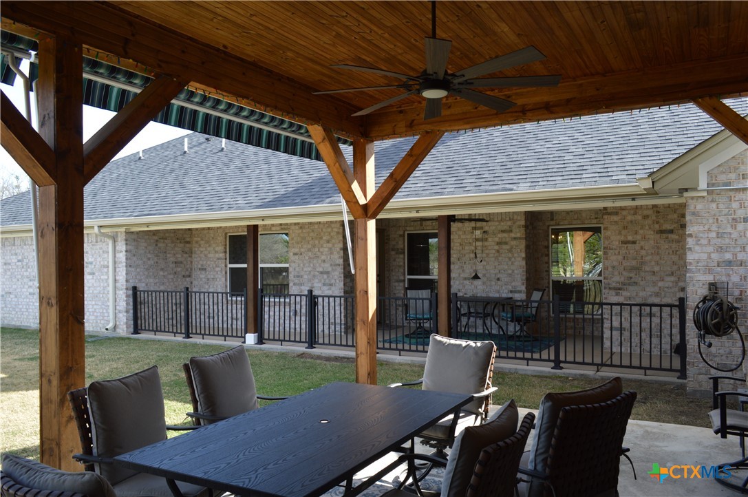 1026 County Road 3152 Kempner, TX 76539 - Photo 40 of 48 From the Interior of the Outdoor Entertainment Area, Looking Toward the Back Yard, Back of the House and the Attached 34' Covered Patio