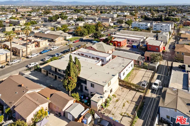 an aerial view of multiple houses