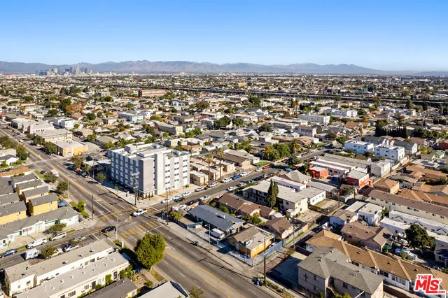an aerial view of a city