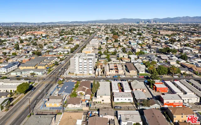 an aerial view of a city