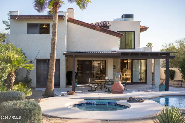 a view of a house with patio