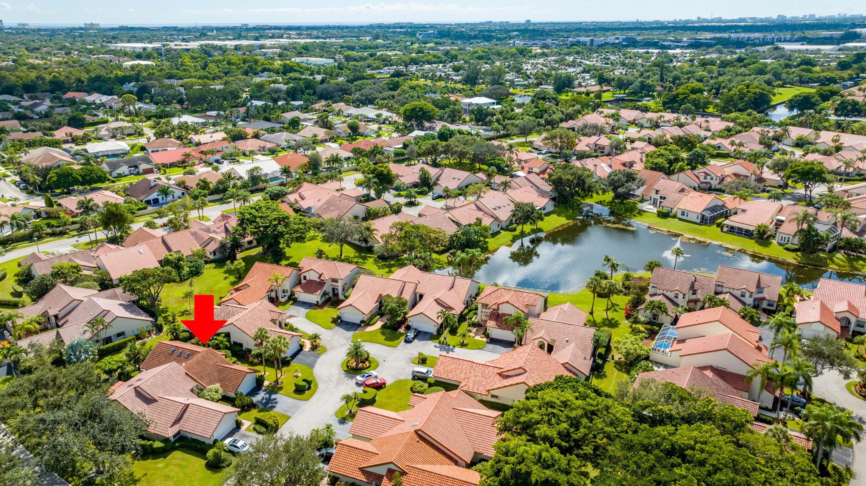 23271 Water Circle Boca Raton, FL 33486 - Photo 40 of 64 an aerial view of residential houses with outdoor space and trees all around