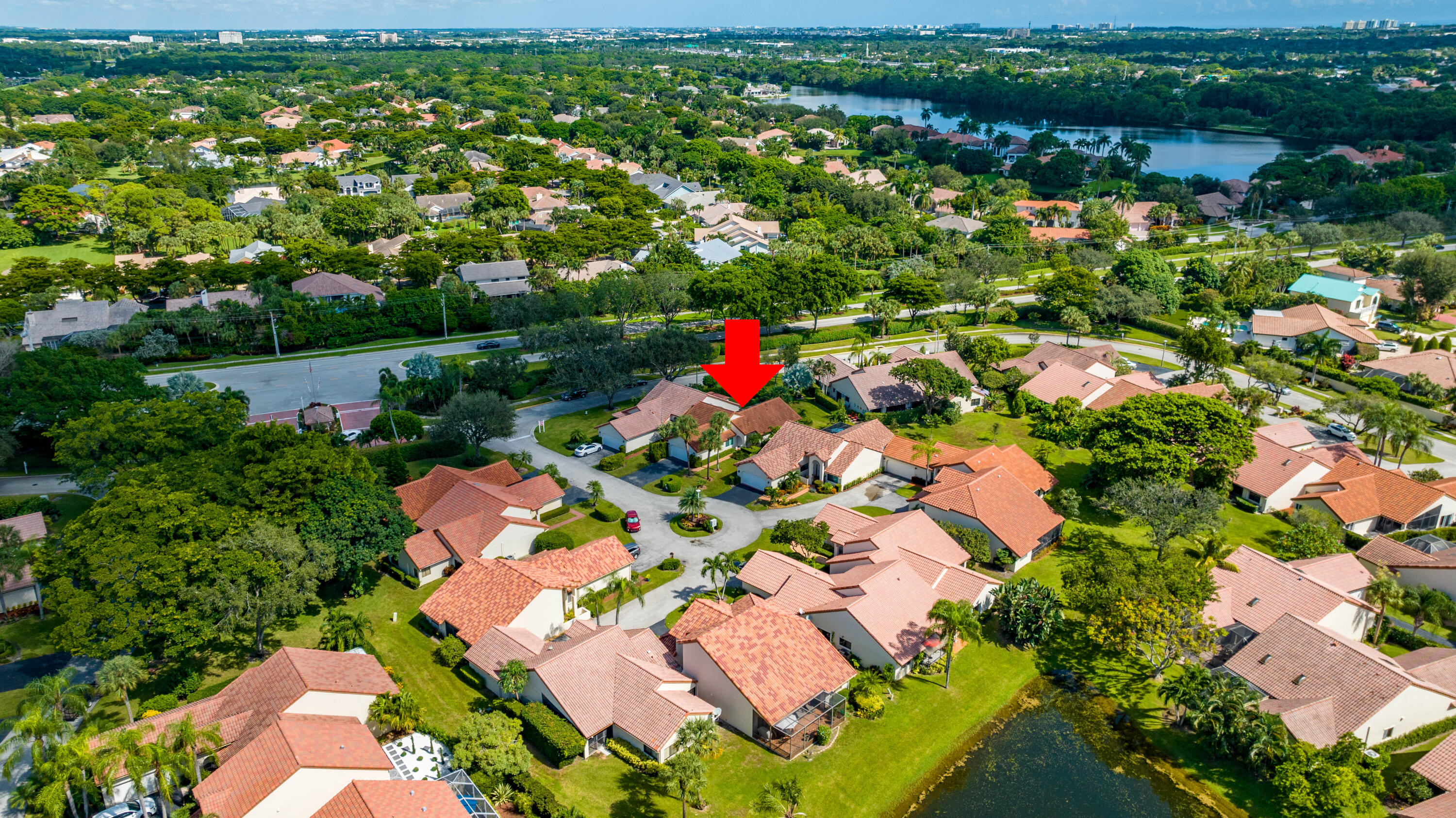 23271 Water Circle Boca Raton, FL 33486 - Photo 42 of 64 an aerial view of residential houses with outdoor space and trees