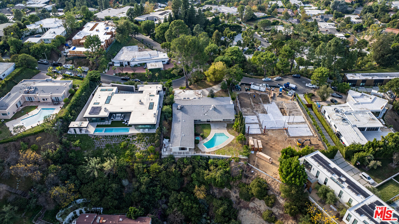 1950 Carla Ridge Beverly Hills, CA 90210 - Photo 26 of 29 an aerial view of residential houses with outdoor space and swimming pool