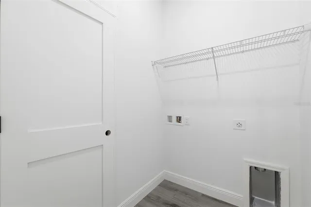 a view of small space with racks on the wall