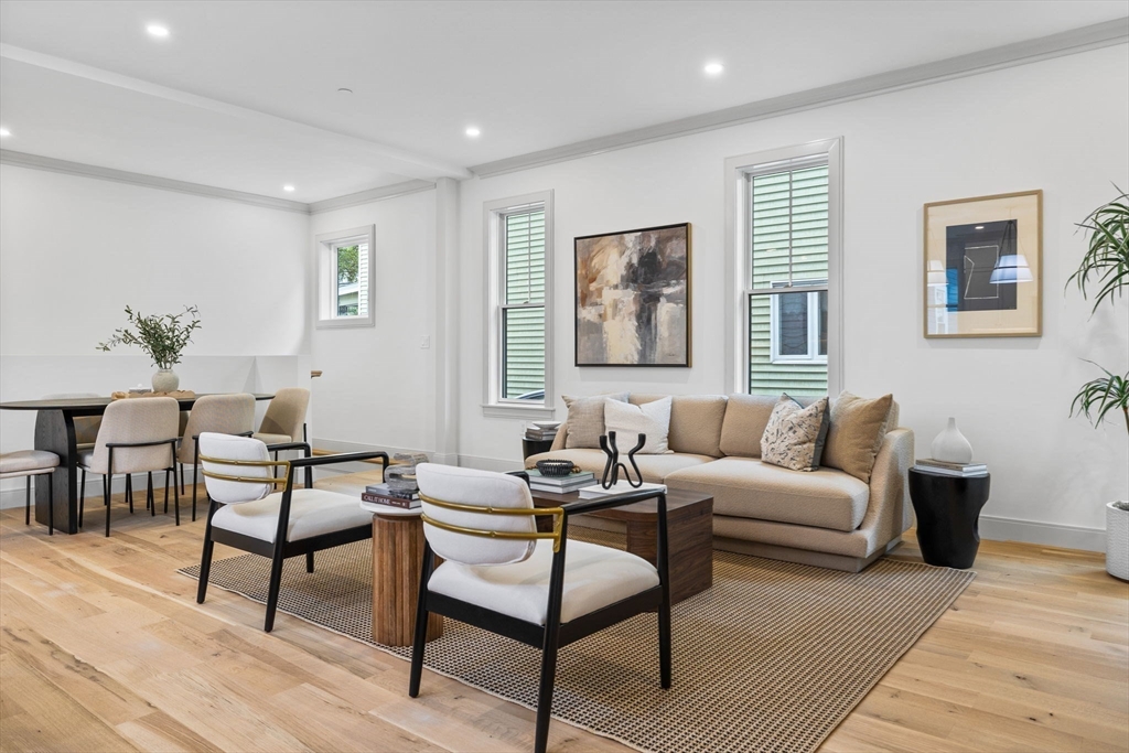 54 Springfield Street, Unit 1 Somerville, MA 02143 - Photo 6 of 38 a living room with furniture and a potted plant next to a window