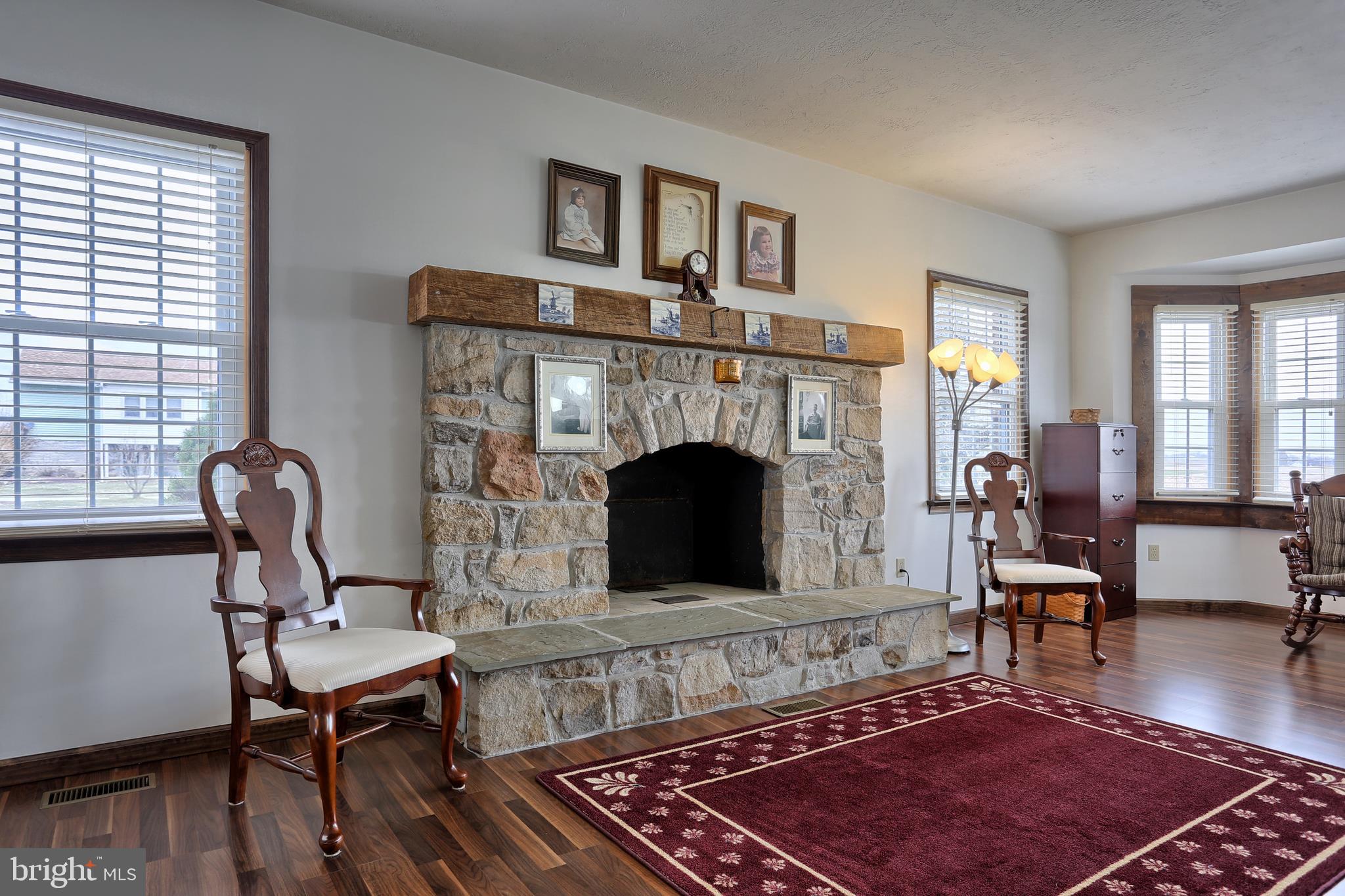 549 Mine Road Lebanon, PA 17042 - Photo 18 of 40 Beautiful wood fireplace with raised stone hearth