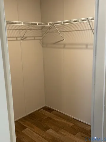 a view of a room with racks on the wall