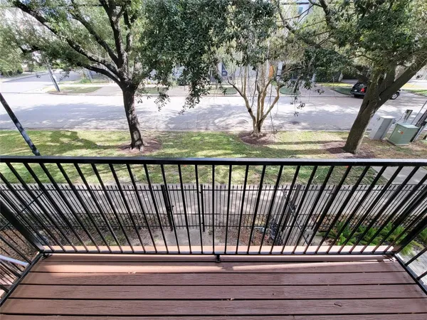 a view of backyard from deck
