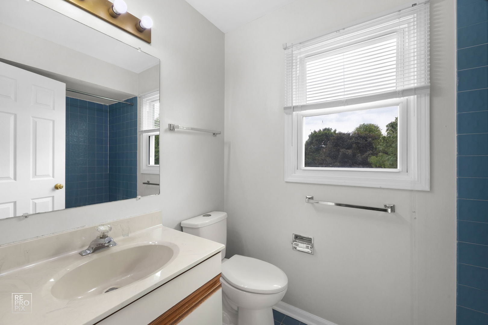 720 Small Court Naperville, IL 60563 - Photo 20 of 25 a bathroom with a toilet a sink and mirror