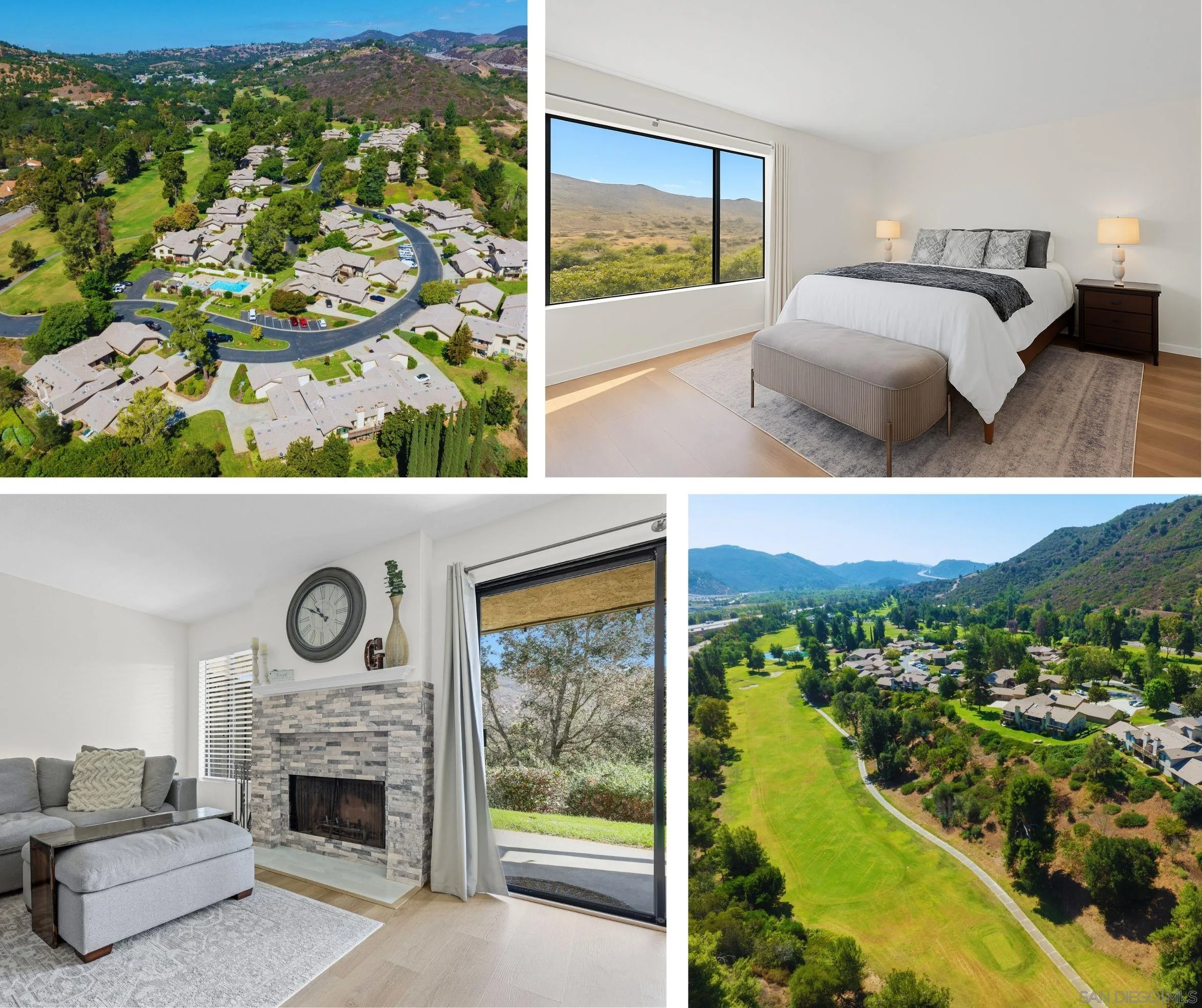 a living room with a fireplace