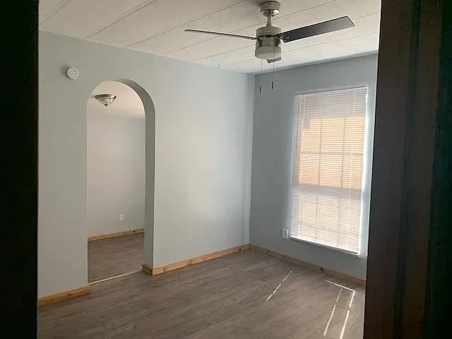 a view of wooden door