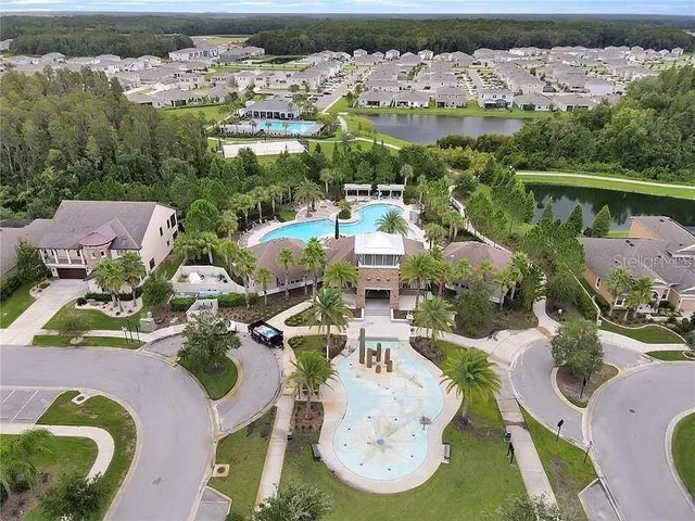 a sign board with a lake view