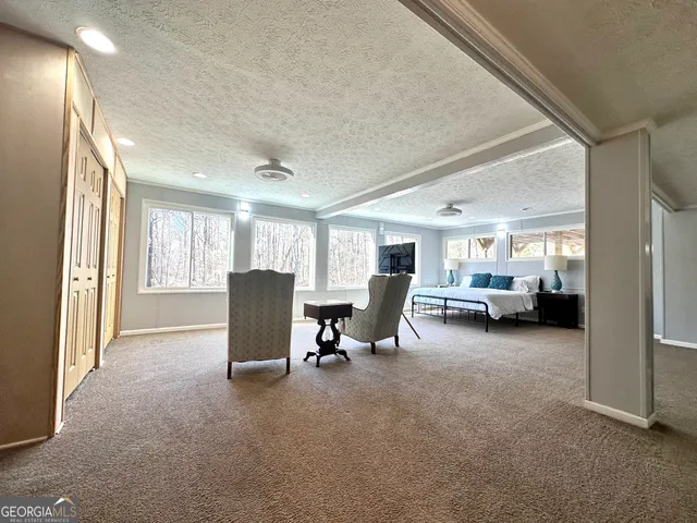 a living room with furniture window and a flat screen tv