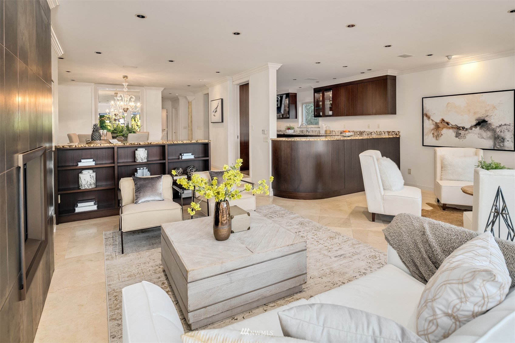 3768 West Commodore Way Seattle, WA 98199 - Photo 6 of 37 a living room with fireplace furniture and a flat screen tv