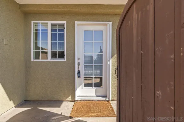 a view of front door and porch