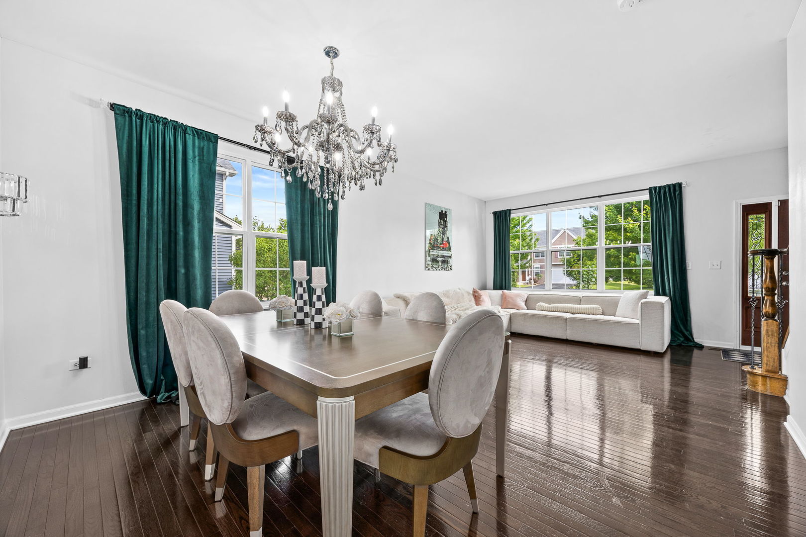 2297 Deerpath Road Bolingbrook, IL 60490 - Photo 9 of 46 a view of a dining room with furniture window and wooden floor