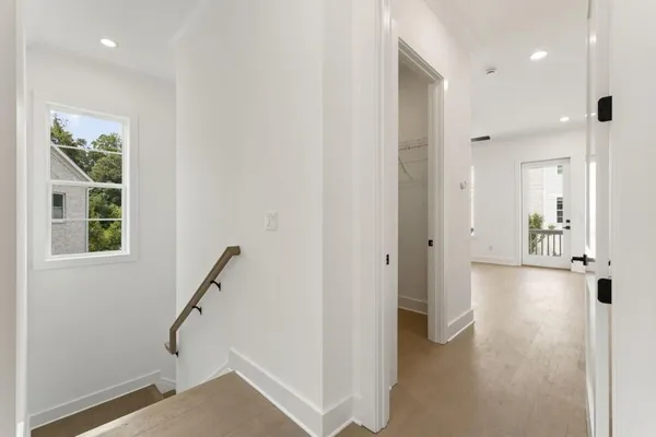 an empty room with an entryway