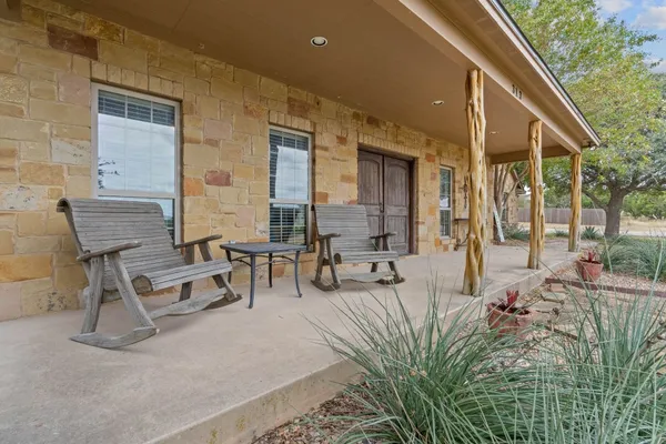 a view of an outdoor seating area