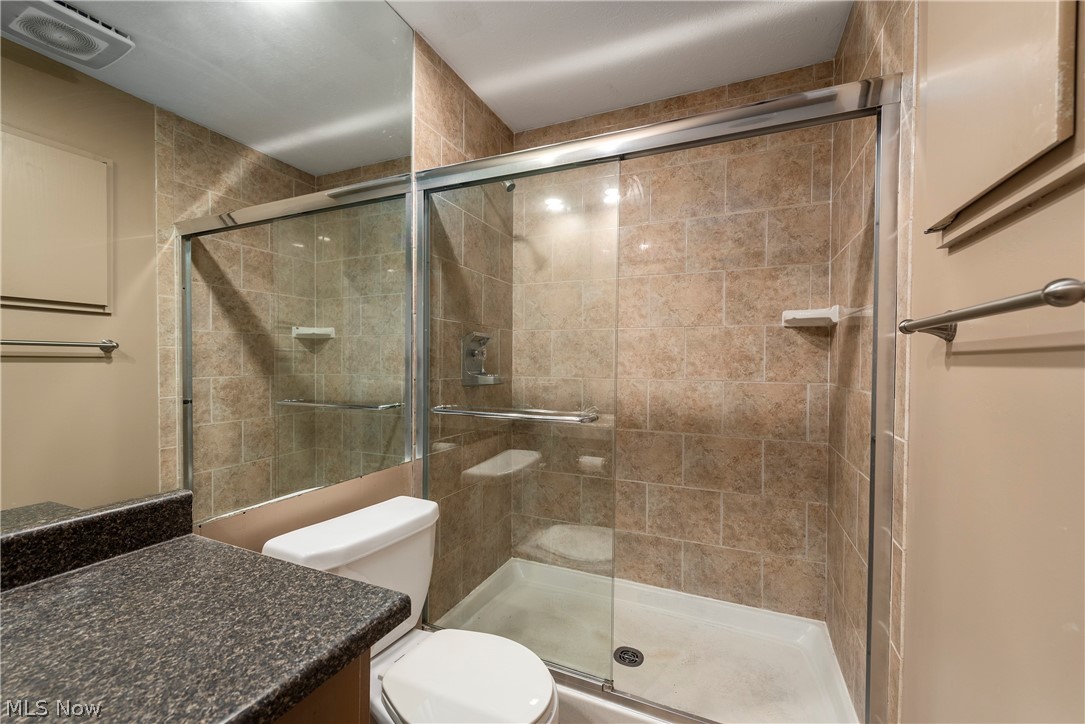 17364 Falling Water Road Strongsville, OH 44136 - Photo 25 of 36 Master Bathroom with Tile Shower & Glass Shower Doors