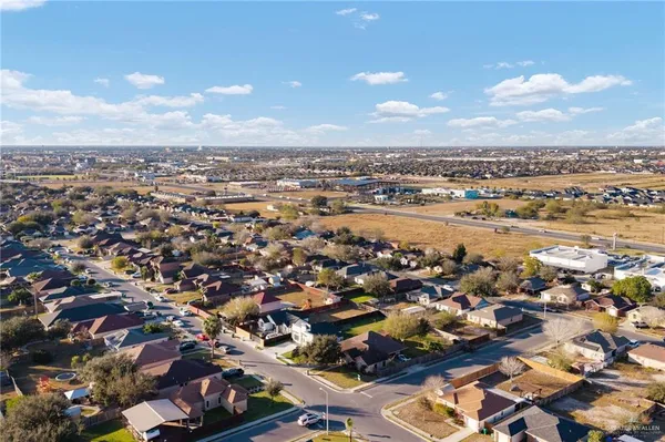 an aerial view of residential building with outdoor space