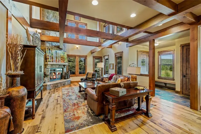 a living room with furniture