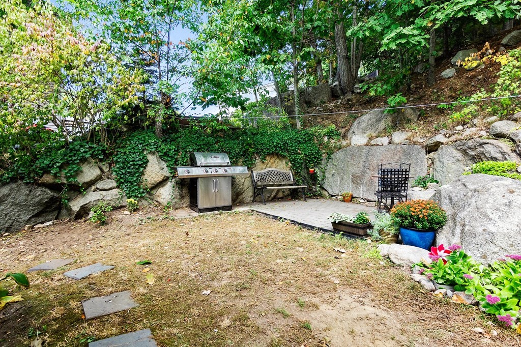 195 Den Quarry Road Lynn, MA 01904 - Photo 28 of 28 a backyard of a house with a swing and plants