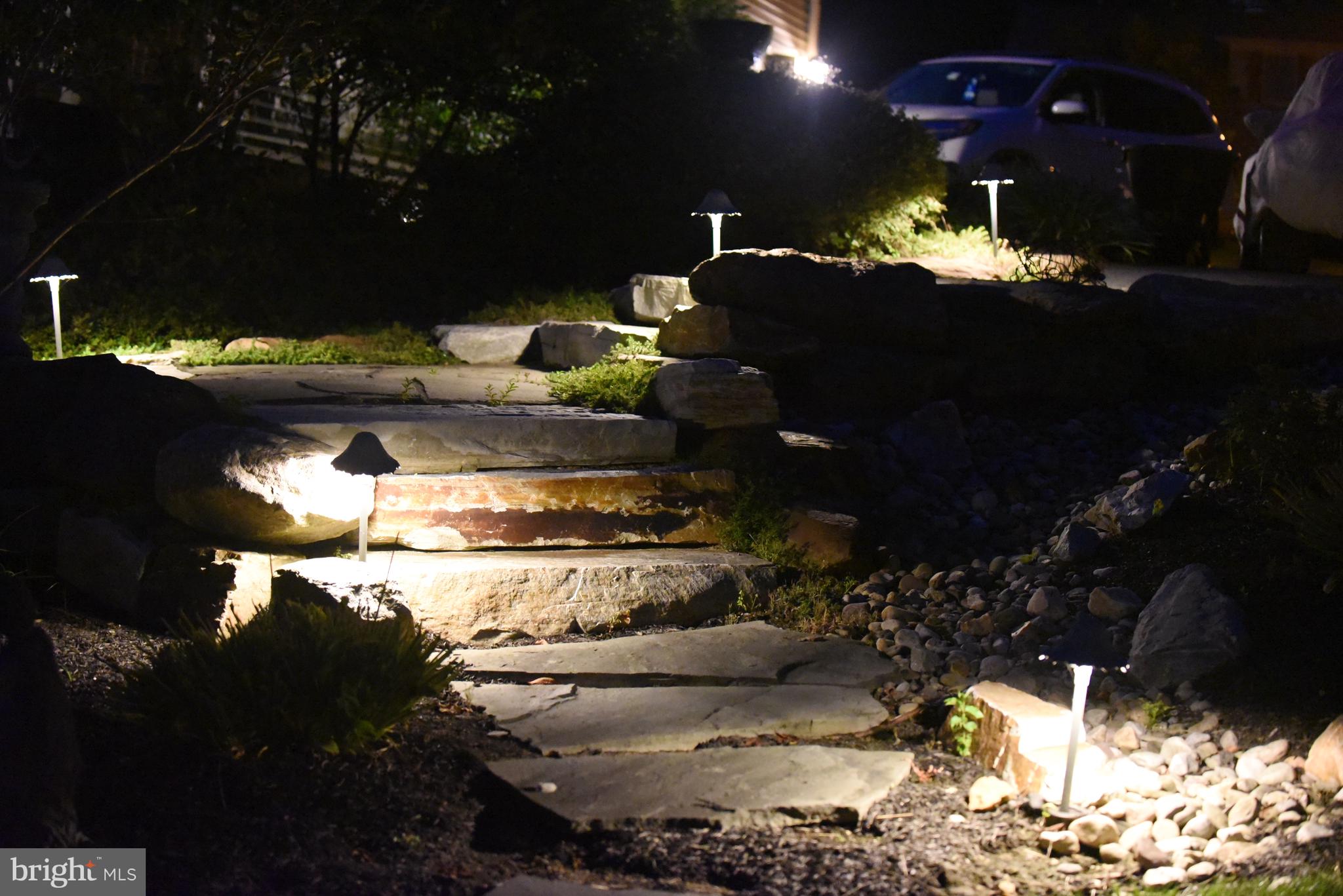 525 Ridgeview Drive Hockessin, DE 19707 - Photo 52 of 57 Lighted Rear Yard Stone Walk Way