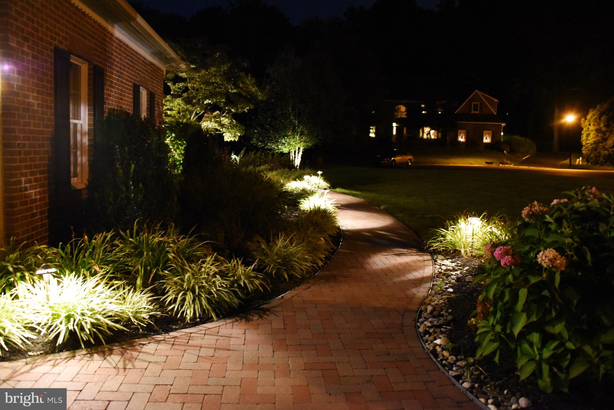 525 Ridgeview Drive Hockessin, DE 19707 - Photo 53 of 57 Lighted Meandering Brick Walk Way to Front Door